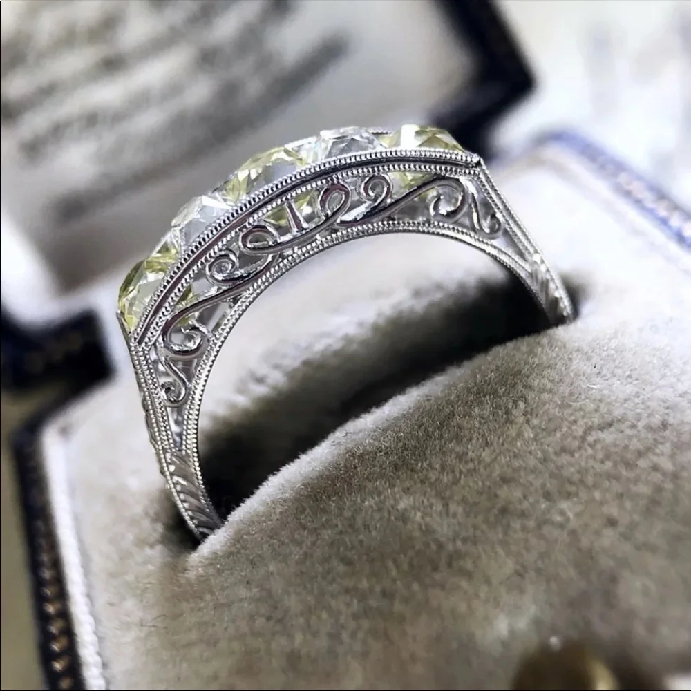 New Vintage 925 Square Diamond Ring - Picture 5 of 5